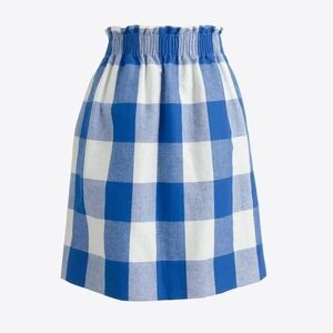 J. Crew Women's Linen-Cotton Plaid Mini Skirt